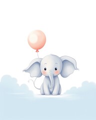 Soft Baby Elephant Illustration

