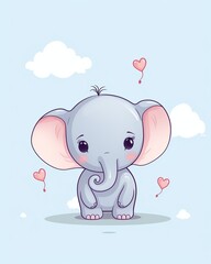 Soft Baby Elephant Illustration

