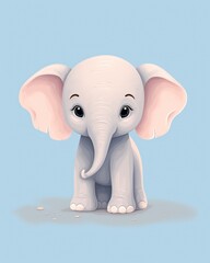 Soft Baby Elephant Illustration

