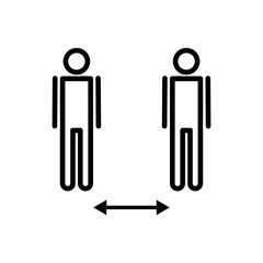 Social distance icon vector. social distancing icon. self quarantine sign