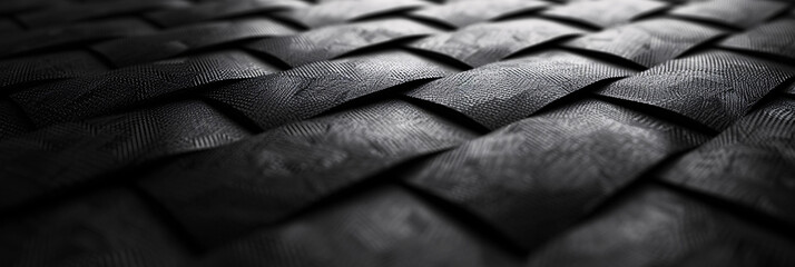 Close-up of interwoven black textures creating a mesmerizing pattern