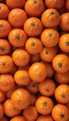 A close-up view of a group of ripe, vivid Tangerine with a deep, textured detail.