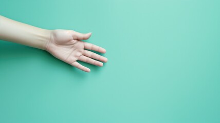 Mannequin hand on mint background