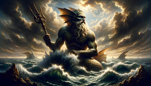 illustration of Dagon, the ancient deity associated with fertility and the sea