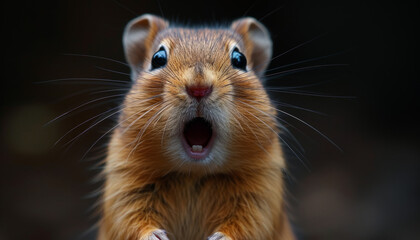 Astonished Mouse Open-Mouthed in Surprise