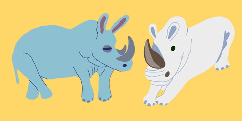 flat simple animal collection in vector.Template for logo poster icon for application and website. A series of animal images in flat style