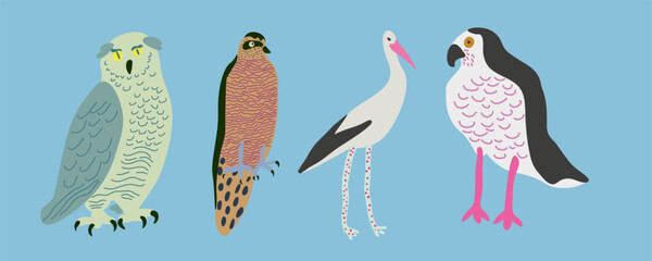 flat simple animal collection in vector.Template for logo poster icon for application and website. A series of animal images in flat style