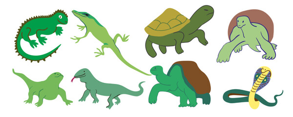 flat simple animal collection in vector.Template for logo poster icon for application and website. A series of animal images in flat style