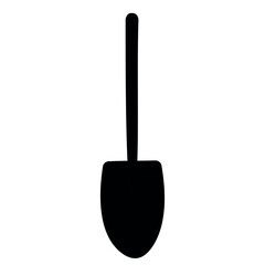 garden tool set care black white shovel fork broom icon element object
