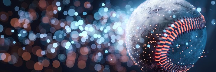 Baseball with digital data in the virtual reality metaverse for sports betting concept