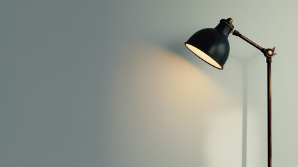 Desk lamp casting light on wall