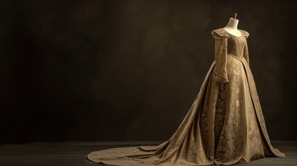 Vintage dress on a mannequin in a dark room