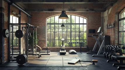 Foto op Canvas Modern gym interior with equipment © buraratn