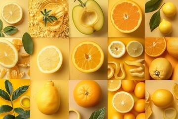 Sunny Delights: Yellow Health Food Collage

