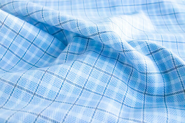 Blue check texture, texture background, fabric texture, textile pattern, curvy texture background,...