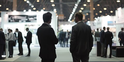 Business executives networking at a professional business conference - Trade show and exhibition concept