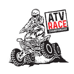 ATV Adventure racing vector illustration, good for t shirt design
