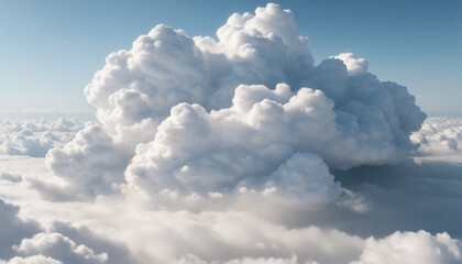 3d render, abstract white cloud, isolated on white background. Fluffy cumulus