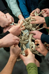 Teamwork, tor view, unity concept, team spirit