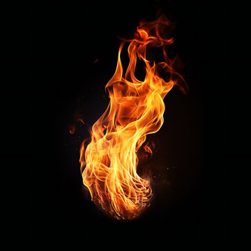Fire embers particles over black background. Fire sparks element, dark background