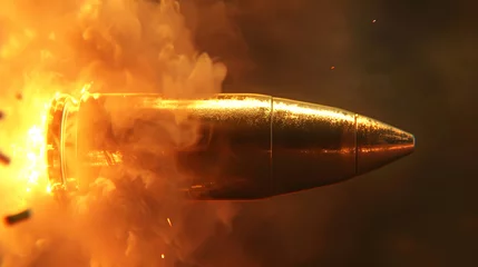  burning bullet through a fire and smoke © Karen Yomalli