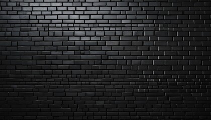Old black brick wall with abstract pattern, creating a beautifully dark background
