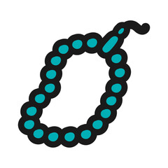 Hand drawn Prayer beads icon. Tasbih doodle icon. Icon related to islamic religion. Vector illustration.
