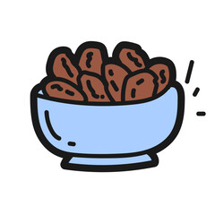 Hand drawn dates, moslem, fasting, islam, ramadan, Ramadan Fasting. Vector illustration.
