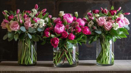 pink tulips in a vase