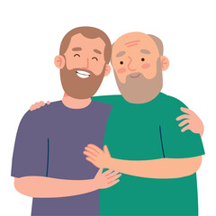 Fototapeta premium old father and adult son