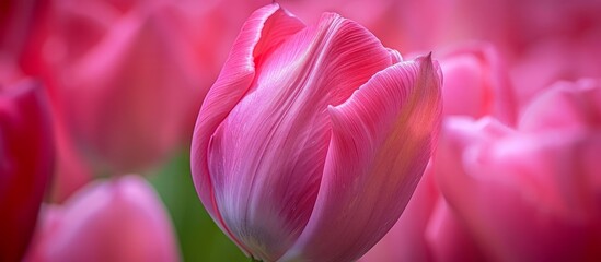 Stunning Closeup of Pink Tulip: A Mesmerizing Closeup Shot Highlighting the Vibrant Pink Hue of this Gorgeous Tulip