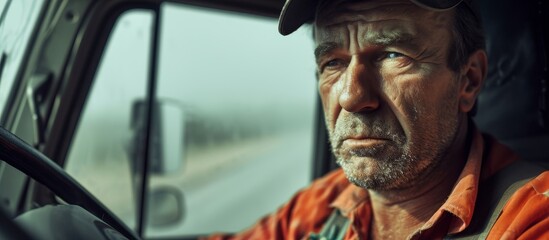 Concerned and distressed, the truck driver experiences the challenges of their profession and lifestyle.
