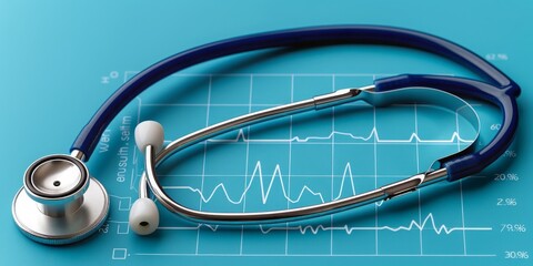 A Stethoscope Overlying a Graphical Representation of Medical Data, Symbolizing Advanced Diagnostic Capabilities, Generative AI