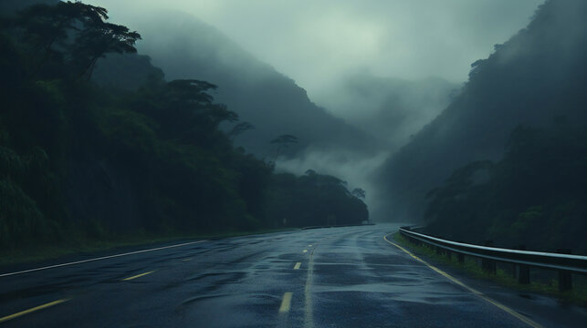 Fototapeta Foggy Highway