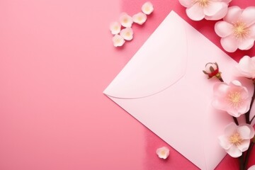 Happy Chinese New Year, envelope with blank card, sakura