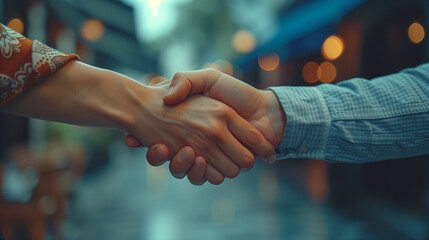 Meeting, partnership, and business people shaking hands in the office for a deal, collaboration, or onboarding. Diversity, professional, and employees with handshake for agreement, welcome or greeting