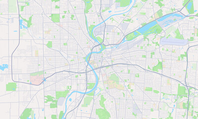 Fototapeta na wymiar Dayton Ohio Map, Detailed Map of Dayton Ohio