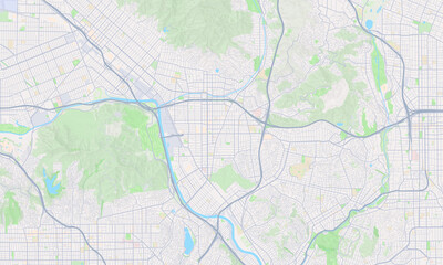 Fototapeta na wymiar Glendale California Map, Detailed Map of Glendale California