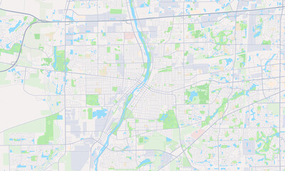 Fototapeta na wymiar Aurora Illinois Map, Detailed Map of Aurora Illinois