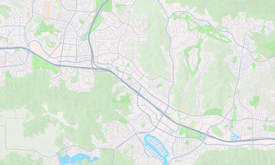 Fototapeta na wymiar Thousand Oaks California Map, Detailed Map of Thousand Oaks California