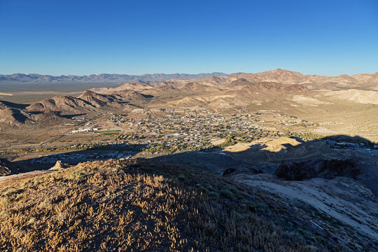 Beatty Nevada Viewed From Beatty Mountain Overlooking It