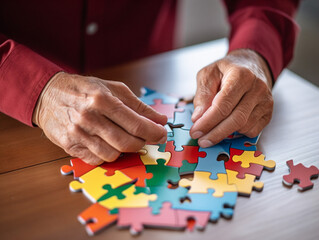 A person skillfully piecing together a puzzle, showcasing their ability to solve complex problems.
