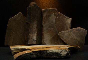 natural brown stones for podium