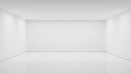 Blank empty room - white background empty room illuminated, large room background and white walls and tile flooring empty space. white background abstract place, architecture design interior room