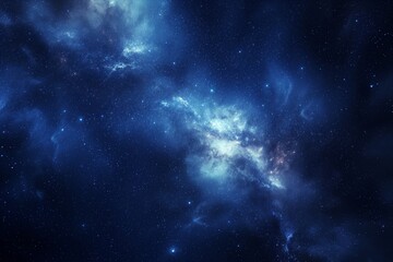 Fototapeta na wymiar A Luminous Nebula in the Vast Blue Expanse