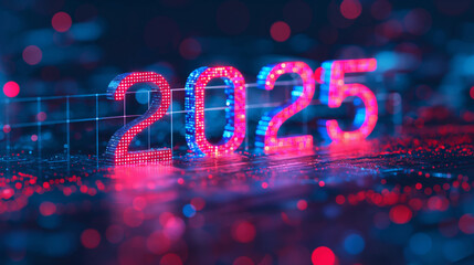 Futuristic Neon 2025 Digital Gridscape
