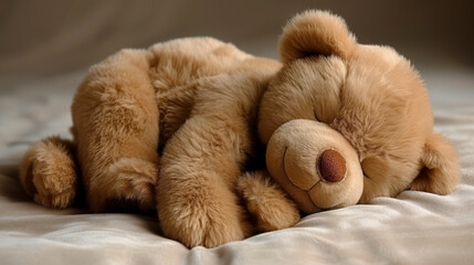 Brown Teddy Bear on Bed