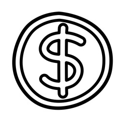 Currency Line Symbol Icon Vector 