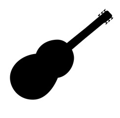 Silhouette Guitar Icon Vector 