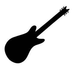 Silhouette Guitar Icon Vector 